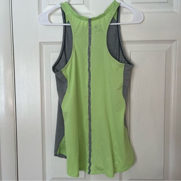 The North Face Racerback Tank Top Flashdry Grey/Neon green - Size Medium - Picture 7 of 7